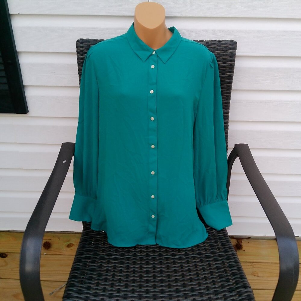 LOFT LONG SLEEVE BLOUSE SIZE XL - Picture 6 of 7